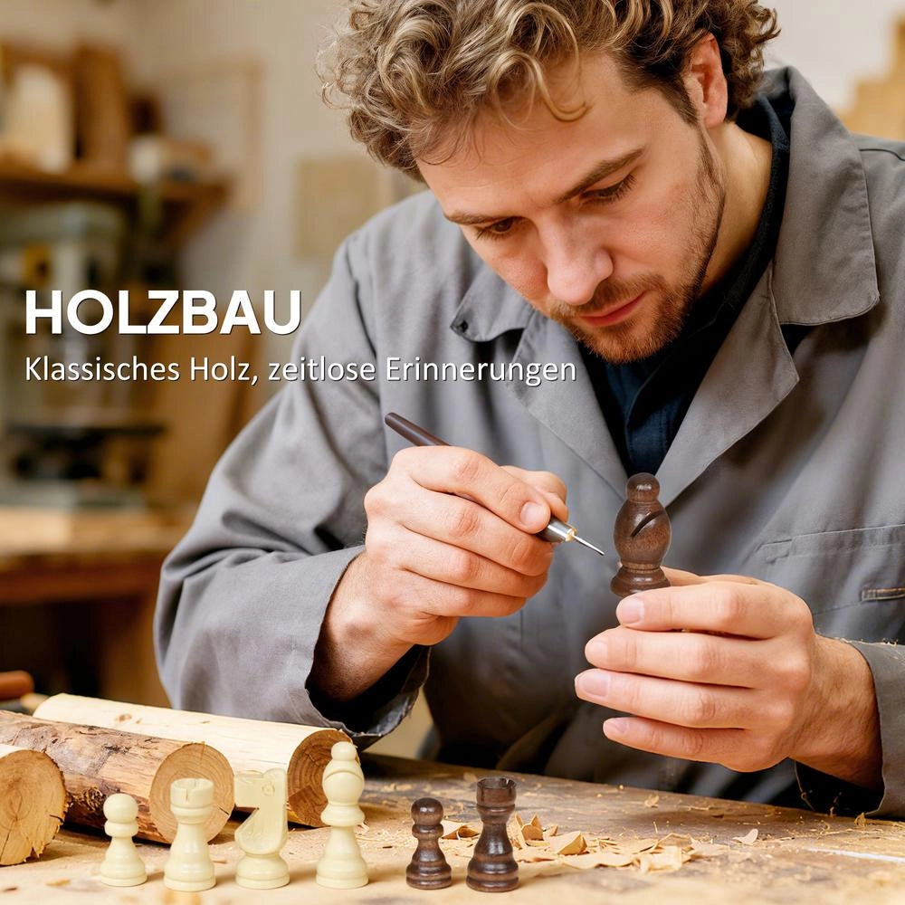 Set Giochi 2 in 1 Scacchi e Dama Pieghevole in Legno Noce con Valigetta Compatta e Accessori per Casa e Viaggio
