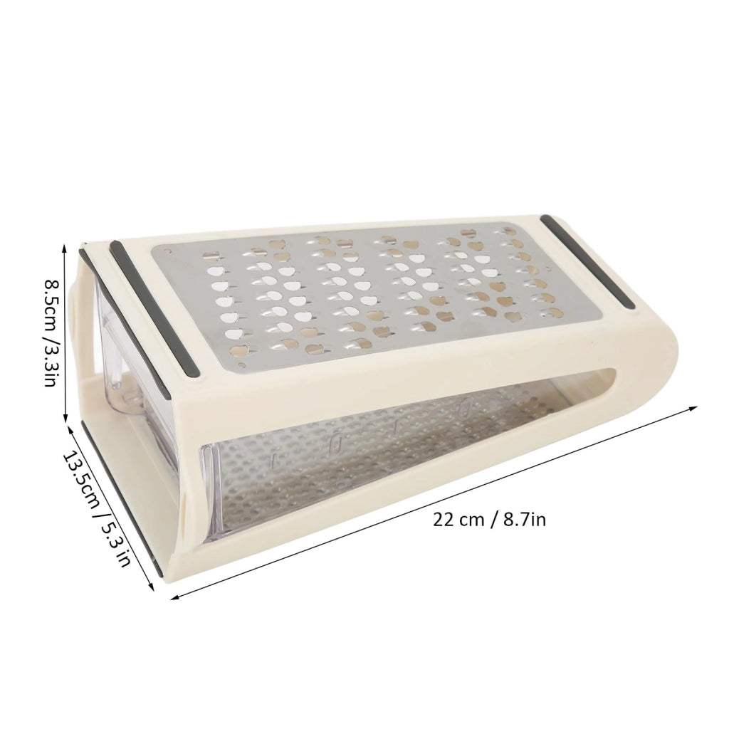 Grattugia per formaggio a doppia lama con contenitore, in ABS e PS, dimensioni 22x13,5x8,5 cm