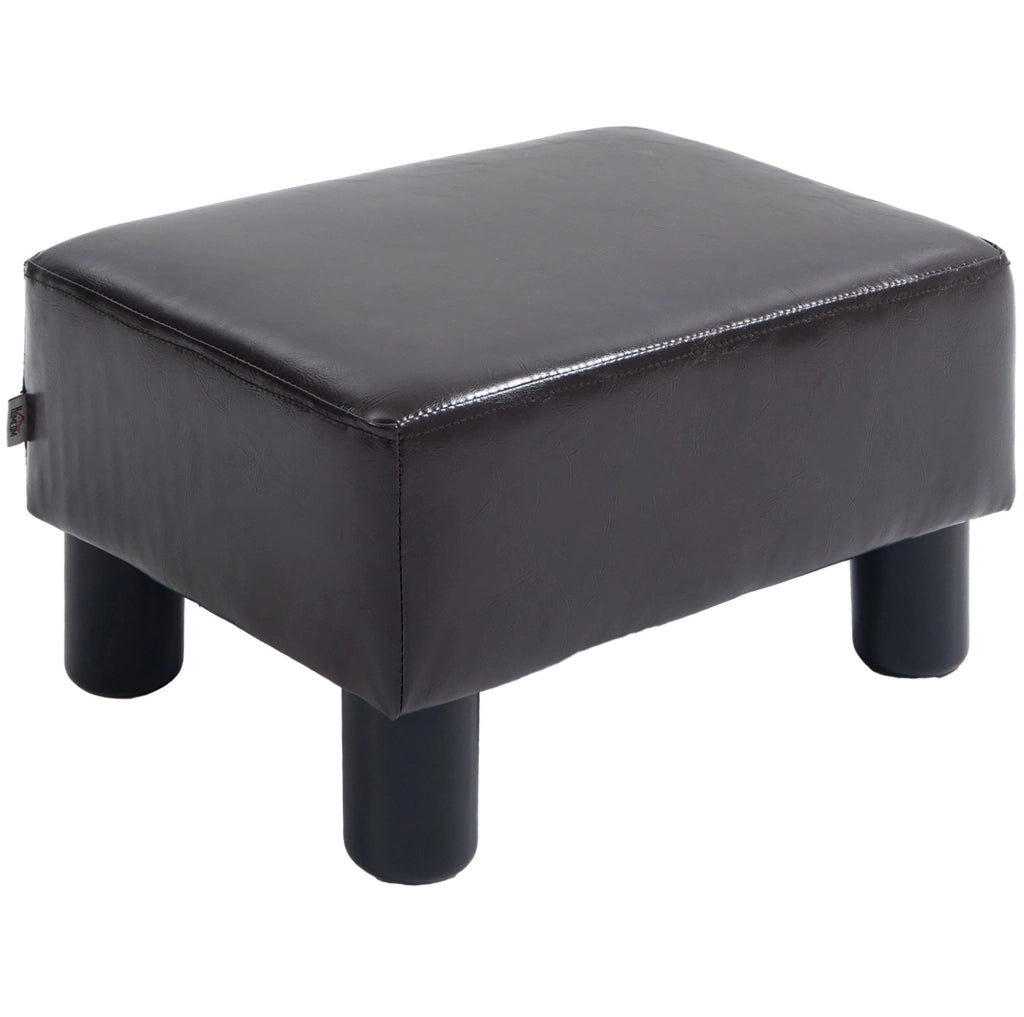 Pouf poggiapiedi marrone con seduta imbottita e portata di 100 kg