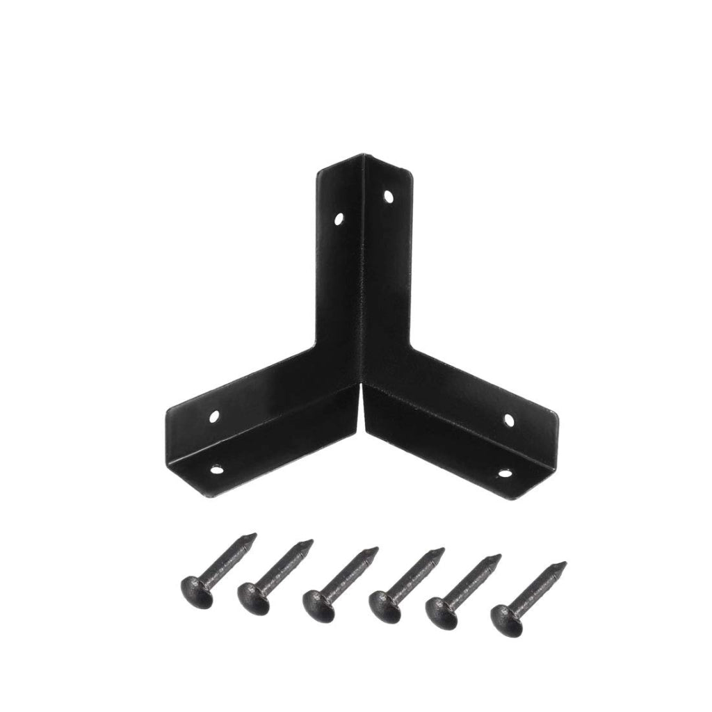 Paraspigoli in metallo, dimensioni 33x33x33 mm, confezione da 8 pezzi, colore nero