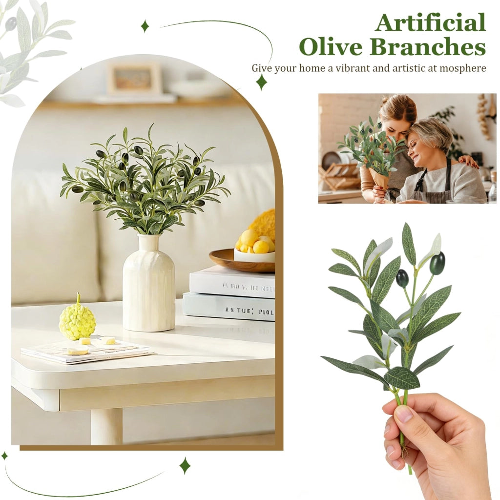 Ramo di olivo artificiale, 1 pezzo, 3 cm di larghezza