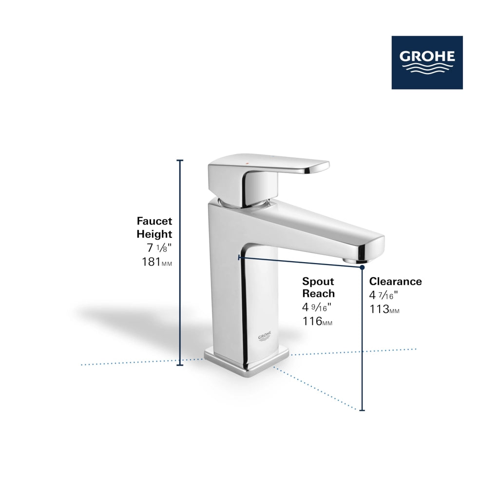 Miscelatore monocomando per lavabo, montaggio con foro centrale da 4 pollici, finitura cromata Starlight