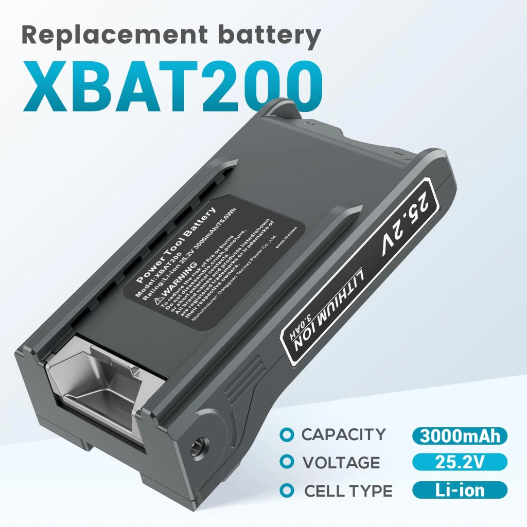 Batteria 25,2 V 3000 mAh XBAT200 per aspirapolvere Shark ION F80/Flex 2X
