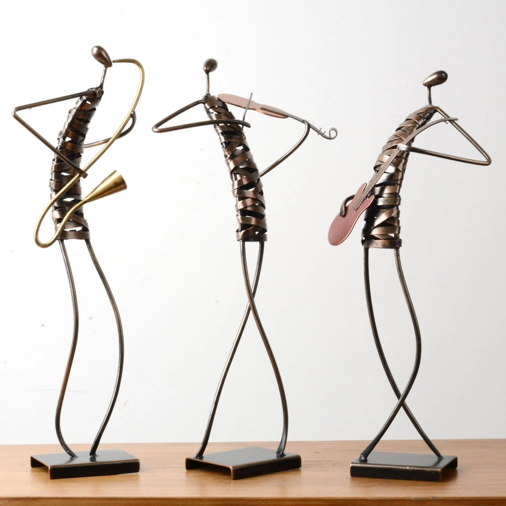 Scultura di un chitarrista metal, statua di un musicista, altezza 45 cm