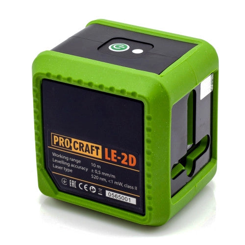 Livella laser a croce verde autolivellante Procraft LE-2D, 2 linee, portata 10 m