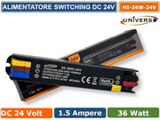 UNIVERSO MI-36W-24V ALIMENTATORE SWITCHING ULTRA SLIM DA ESTERNO IP67 CON POTENZA 36W DC 24V 1.5A