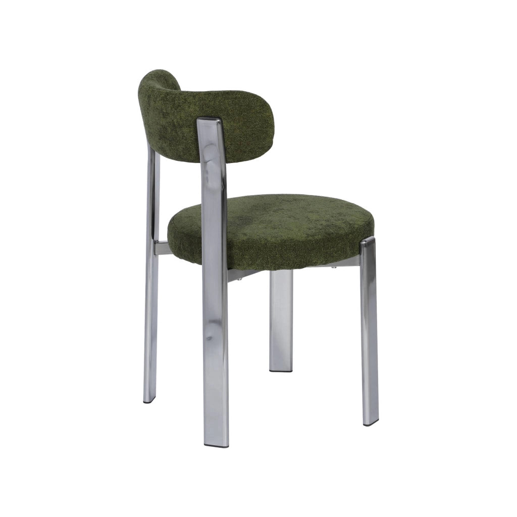 Set di 2 sedie vintage in acciaio cromato e tessuto strutturato,