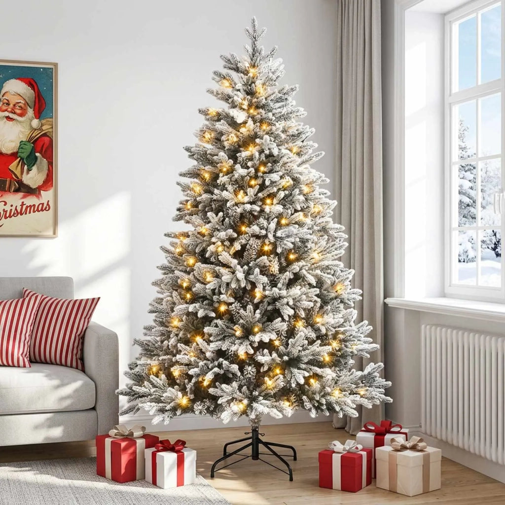 Albero di Natale Artificiale con Rami Pieghevoli 210 cm 300 LED 3466312