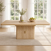 Tavolo da pranzo estensibile 150/200x90x75 cm in MDF rovere con contenitore