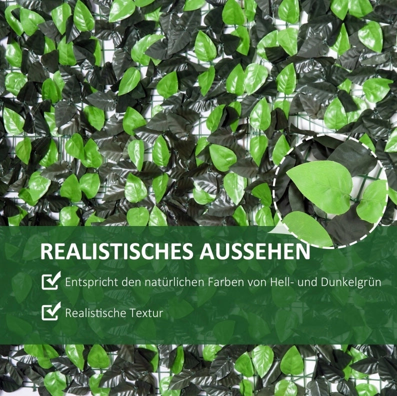 Siepe artificiale verde con schermatura, 300 × 100 cm