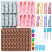 Set di stampi in silicone a tema Halloween: dita e teschi, composto da 9 pezzi