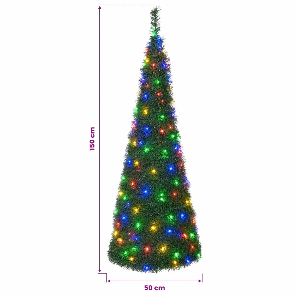 Albero di Natale LED pop-up 150 cm 100 LED PVC Verde 42055437