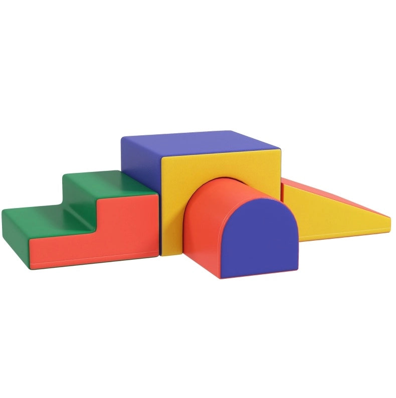 Gioco di motricità per bambini 4 pezzi 150x50x39 cm in similpelle multicolore 1-3 anni