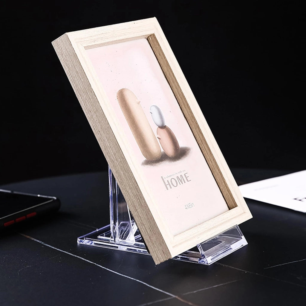 Set di 6 supporti trasparenti in acrilico per libri, regolabili, dimensioni 11,5x11x6 cm