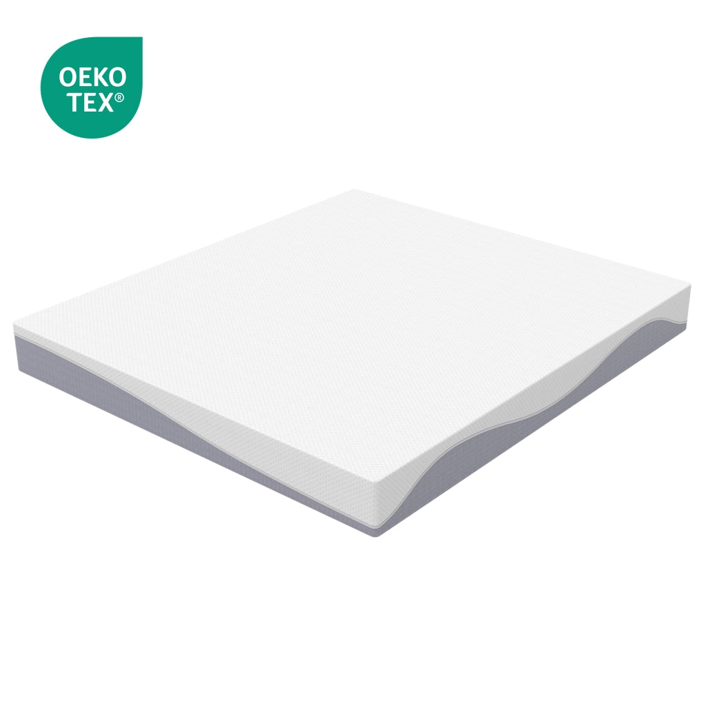 Materasso in schiuma a doppio lato H3/H4 con rivestimento sfoderabile bianco e grigio