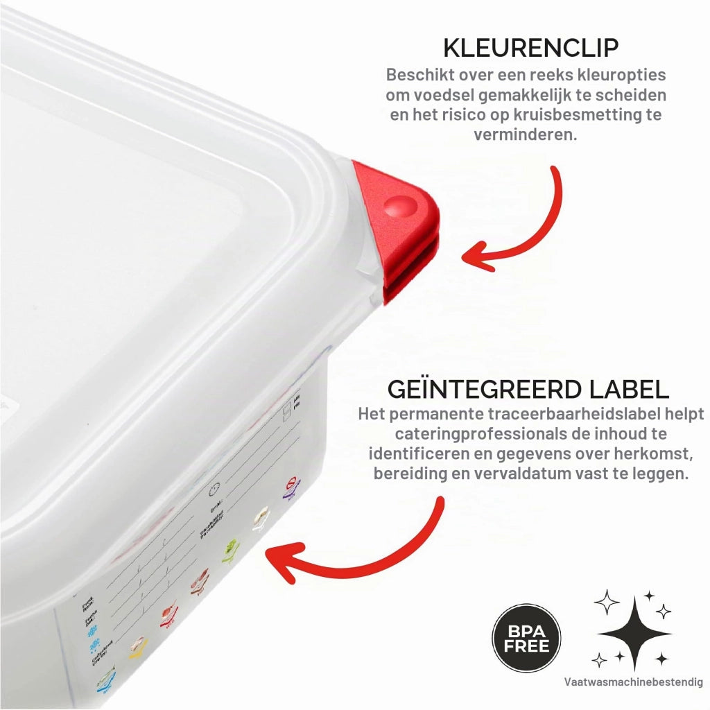Contenitore ermetico da 2,8 litri, rettangolare, in plastica PP, colore giallo