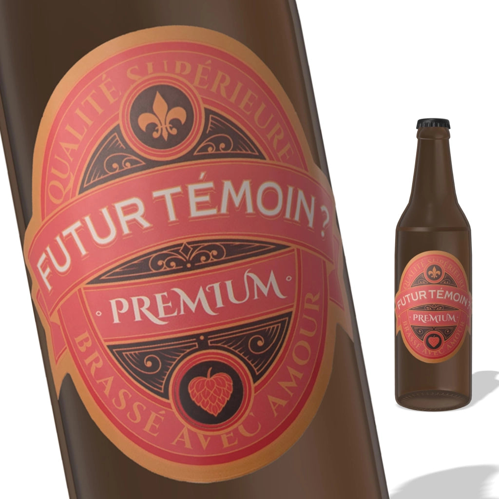 6 etichette per bottiglie di birra – Futur Témoin? – Verde e Oro