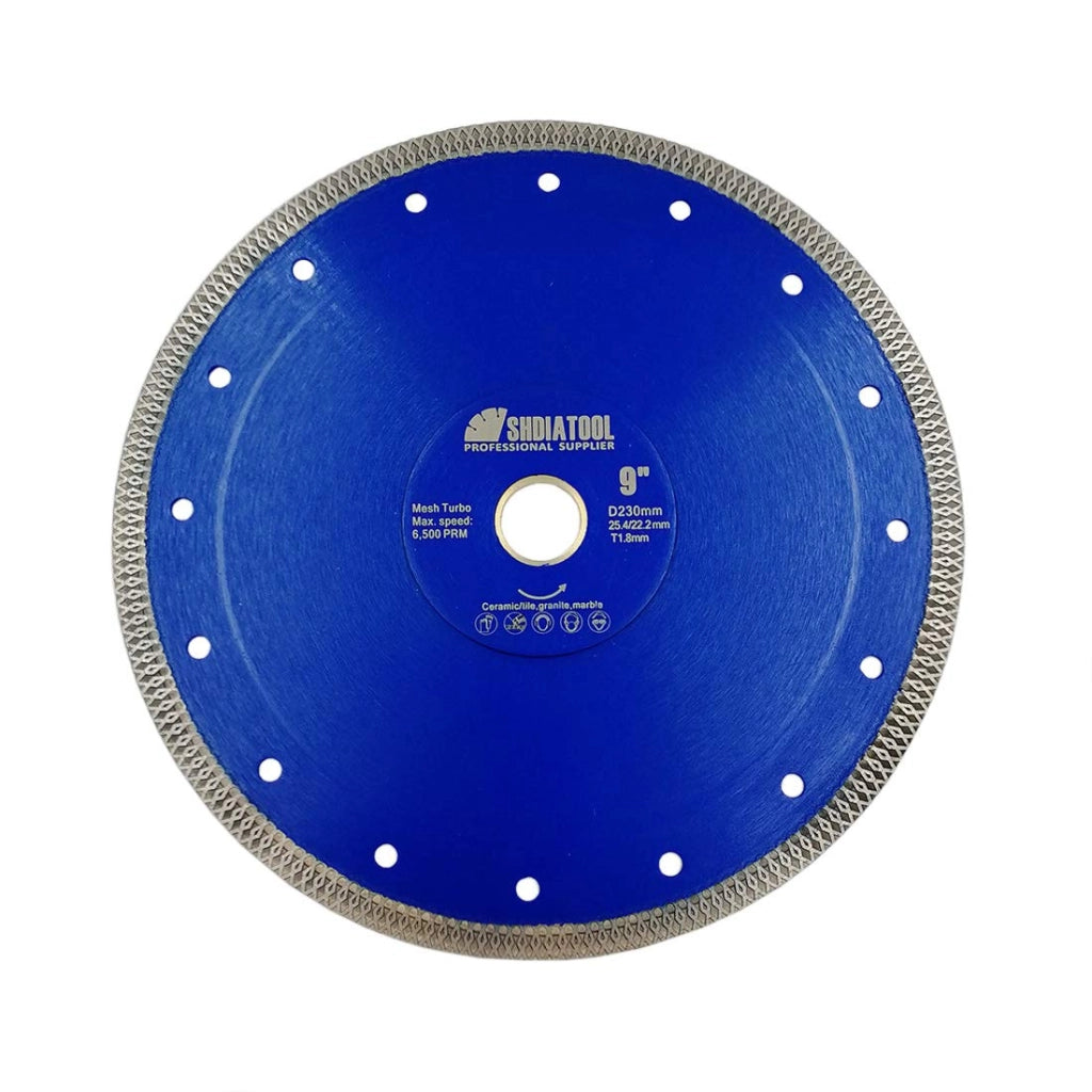 Disco diamantato Turbo Mesh per piastrelle in ceramica, segmento X-Rim, 1 pezzo, 230 mm