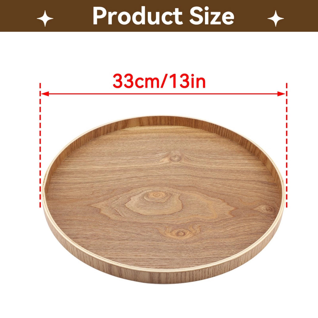Vassoio di legno rotondo, diametro 33 cm, ideale per dolci, torte, snack
