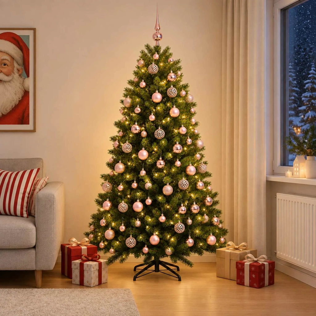 Albero di Natale Artificiale con Palline 210 cm 300 LED 3466711