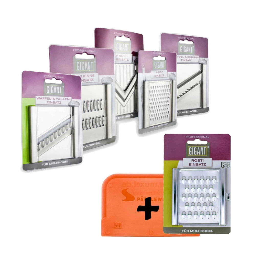 Affettatrice per verdure a 4 lame con 6 inserti, in acciaio inossidabile, set completo