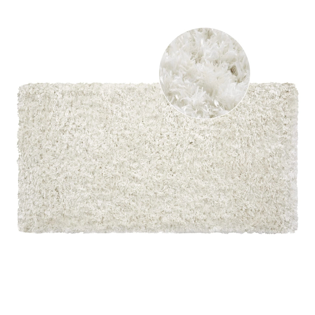 Tappeto Langflor, bianco, 120x170 cm, in poliestere/iuta, morbido