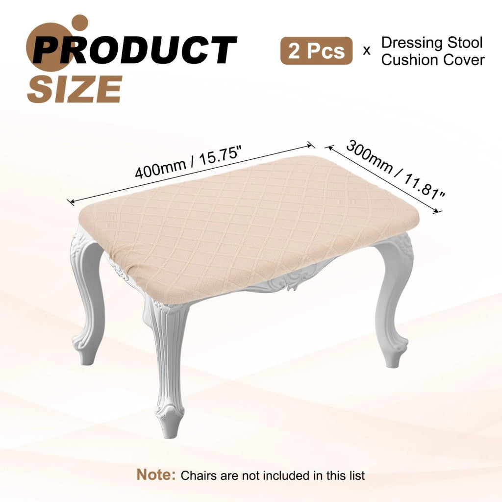 Copridivani rettangolari, confezione da 2, dimensioni 16x12 pollici, elasticizzati, color beige