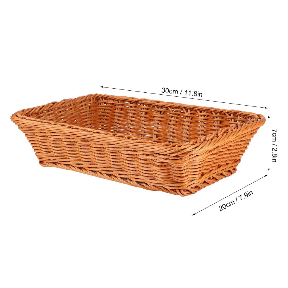 Cesto impilabile, dimensioni 30x20x7 cm, rettangolare, ideale per pane e frutta