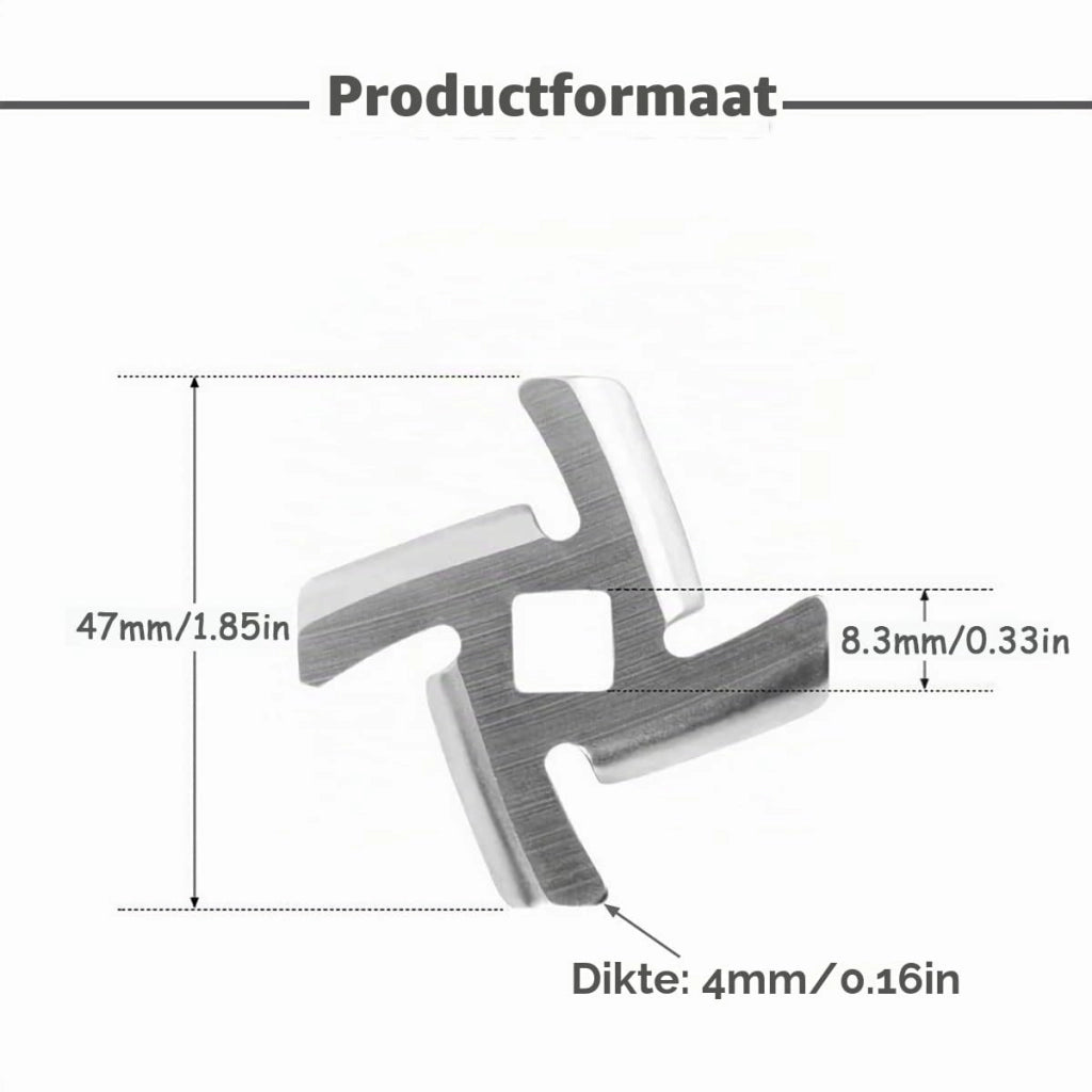 Lame per macinacarne, 2 pezzi, 47 mm, acciaio inossidabile, lame di ricambio