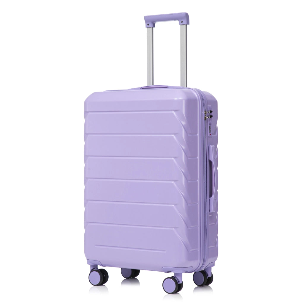 Set valigie rigide ULEVR 4 pezzi 19/24/28 pollici con beauty case 14 pollici, ABS blu e viola