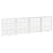 Cancelletto di sicurezza per cani 305 x 35,5 x 82 cm in legno bianco e acciaio