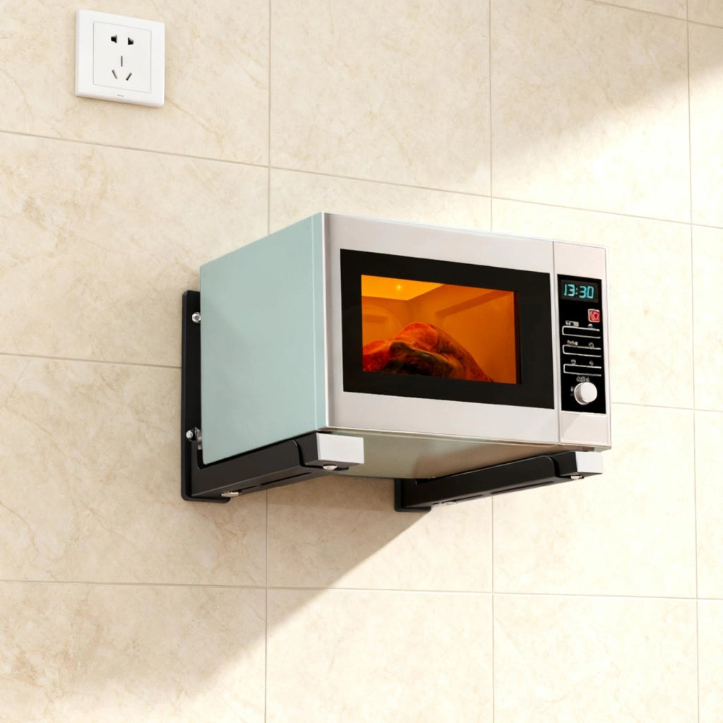 Supporto per magnetron, confezione da 2, lunghezza da 23,5 a 40 cm, colore nero, da montare a parete