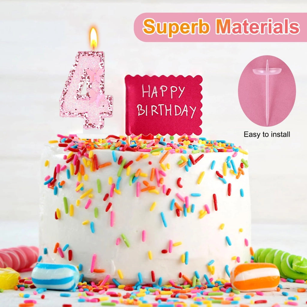 Candeline per torta a forma del numero 4, dimensioni 10x10x2 cm, peso 20 g, candeline decorative