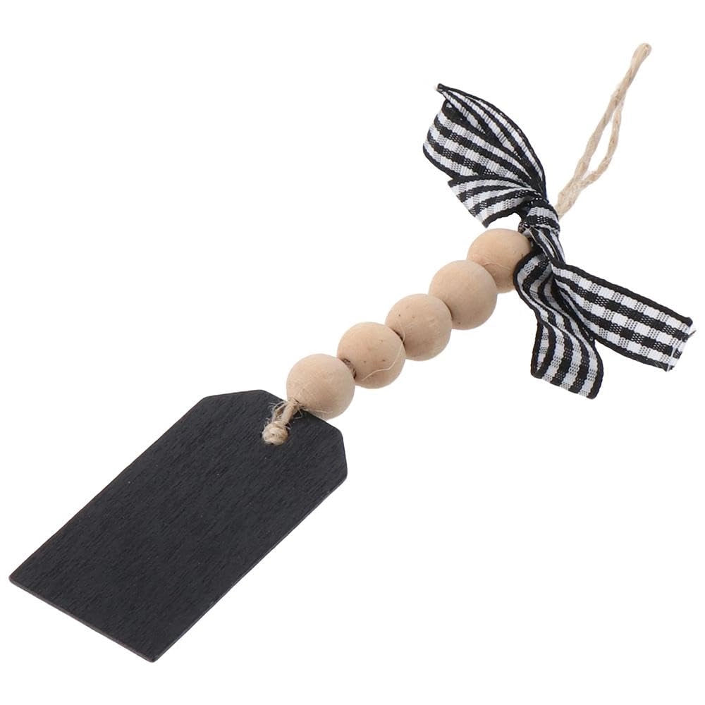 10 pezzi di catenelle in legno con pendenti lavagna, mini etichette lavagna nera, pendenti decorativi