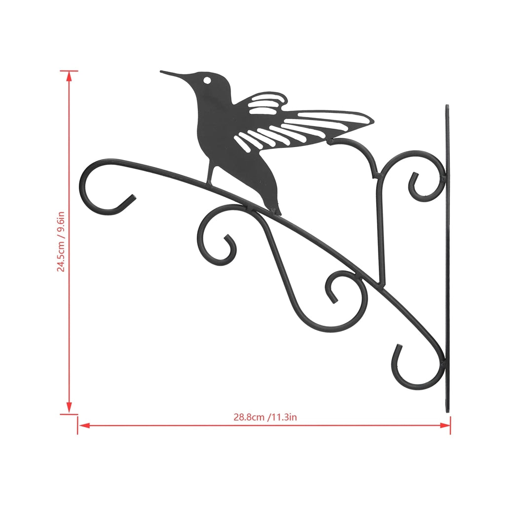 Gancio a parete in ferro battuto, dimensioni 24,5x28,8 cm, per vasi da fiori