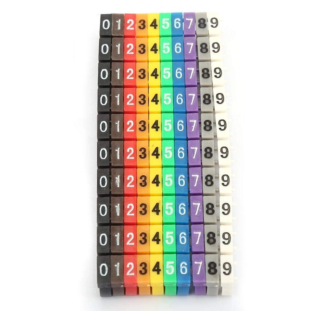 Etichette per cavi, 100 pezzi, 4 mm, colorate, in plastica, per cavi