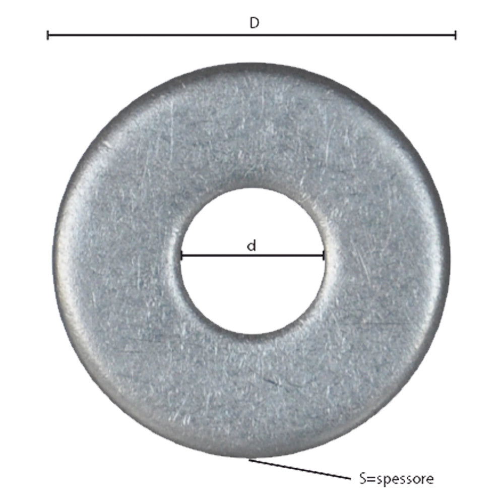 Rondella grembialina inox A2 17x3,0x50 mm