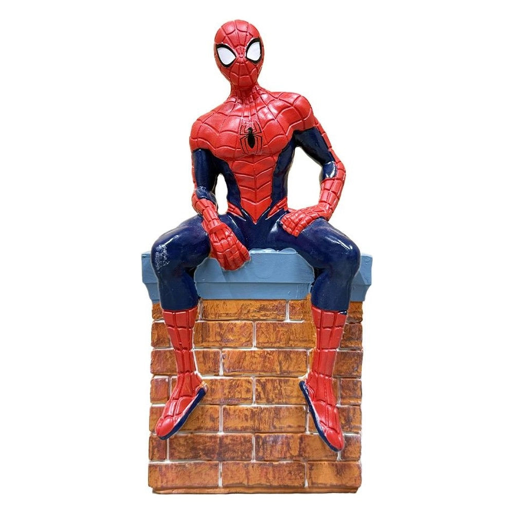 Statuina spider-man seduto su comignolo 20 cm marvel kurt s. adler