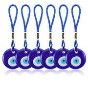 Set di 6 ciondoli "malocchio" in vetro di cristallo, diametro 4 cm