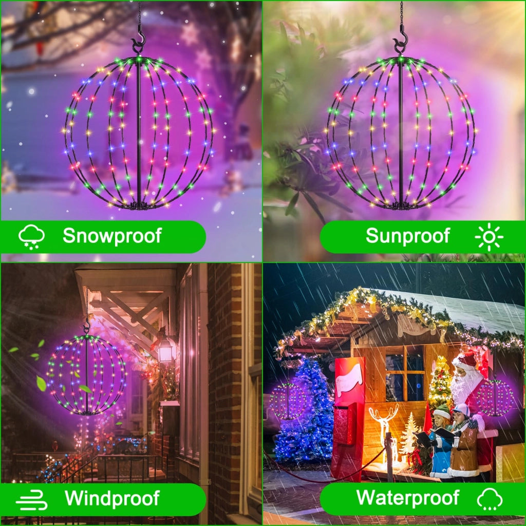 Lampada a sospensione solare, 30 cm, 120 LED, 8 modalità, multicolore
