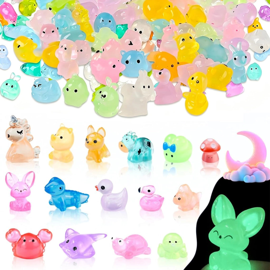 100 mini-figure in resina, rappresentanti creature marine luminose, per la decorazione