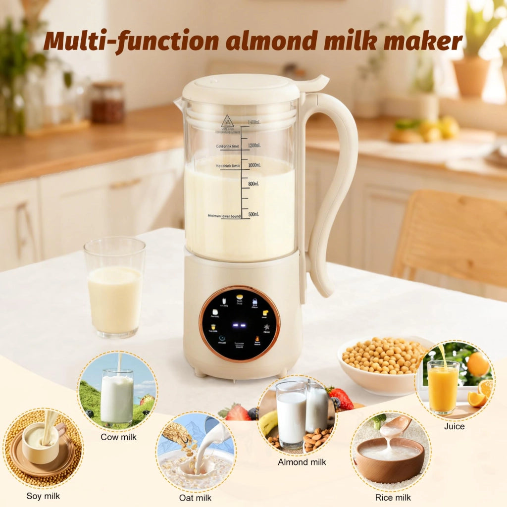Macchina per bevande vegetali, capacità 1400 ml, 9 funzioni, timer, pulizia automatica