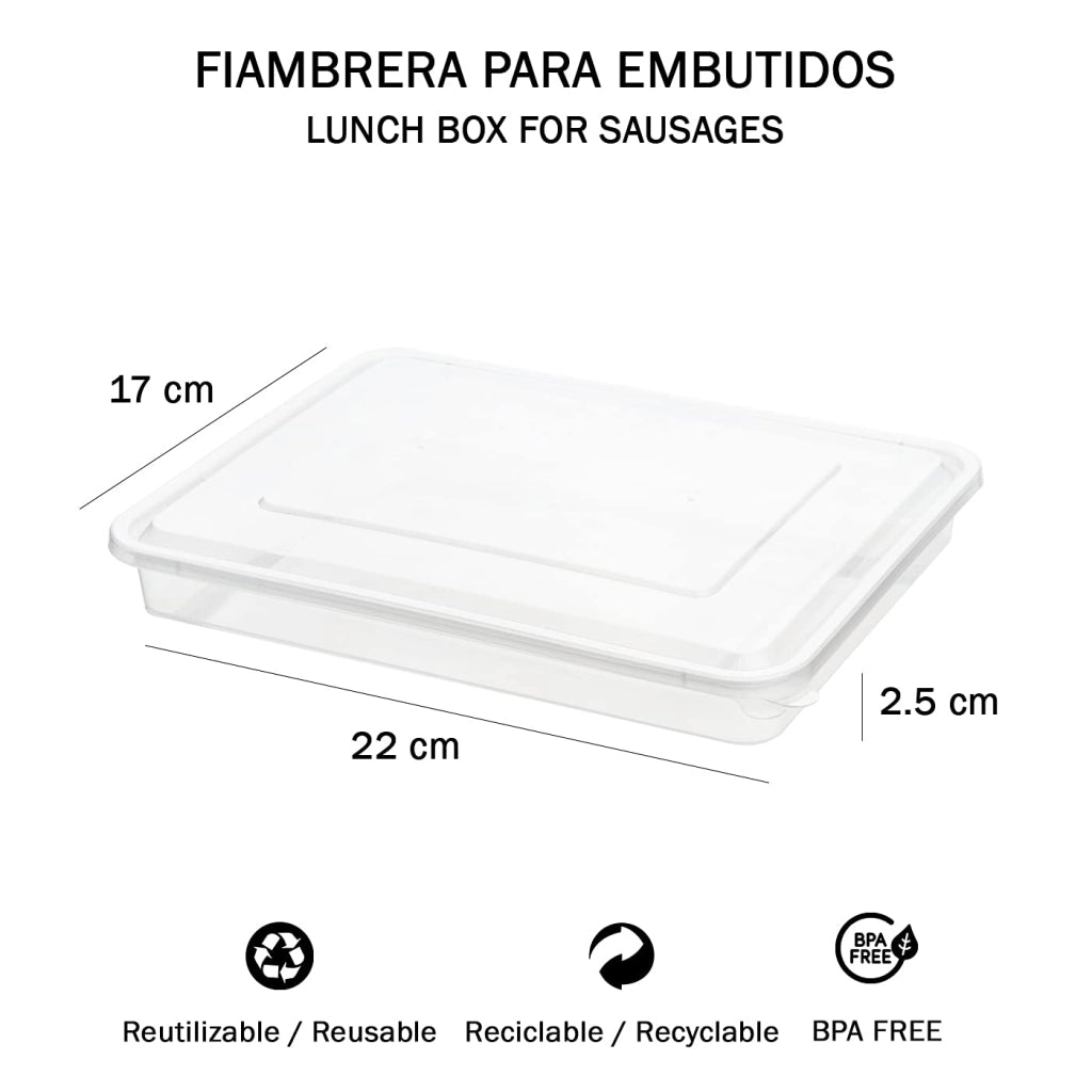 Contenitore per salumi, set da 6, senza BPA, 22x17x2,5 cm