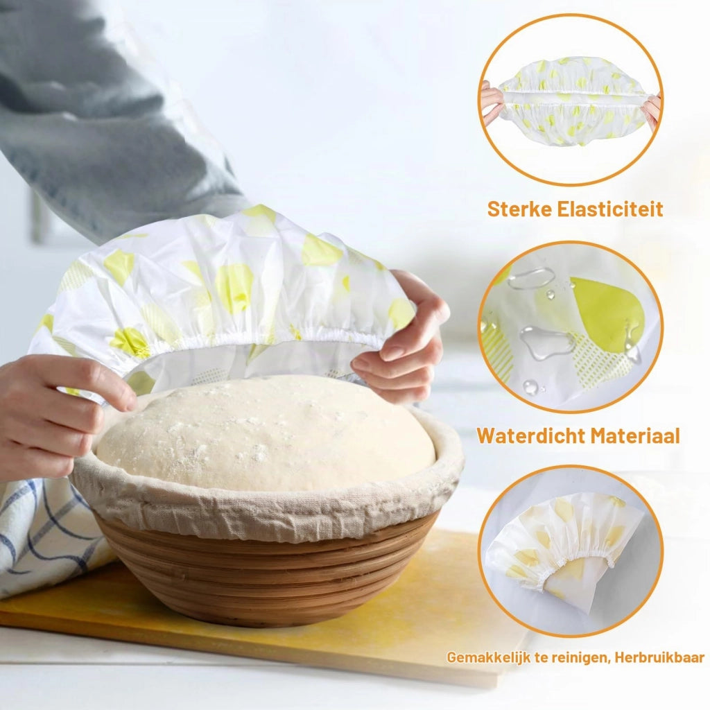Set di 4 coperture elastiche per alimenti, diametro 27 cm, giallo/grigio