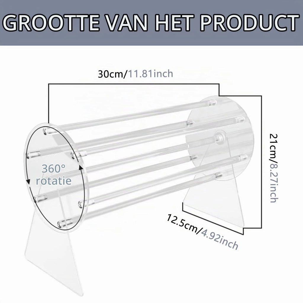 Organizzatore girevole a 360° per mollette per capelli, con capacità per 24 mollette