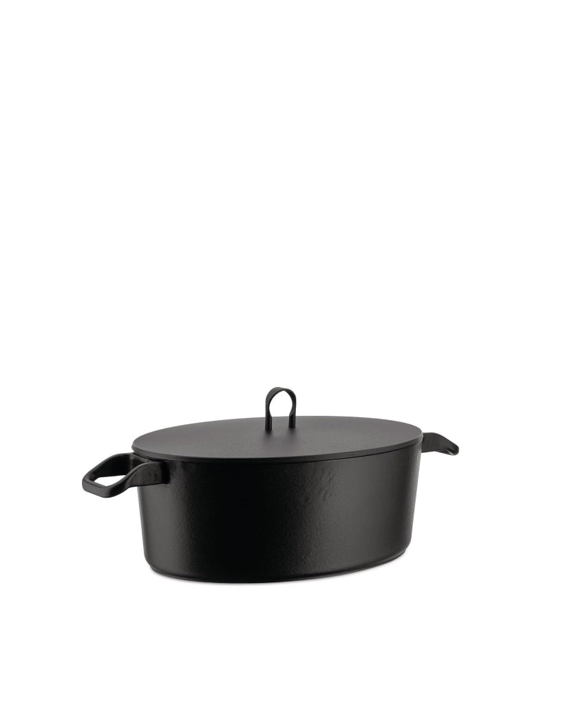 Cocotte ovale in ghisa smaltata, 24 cm, color argento