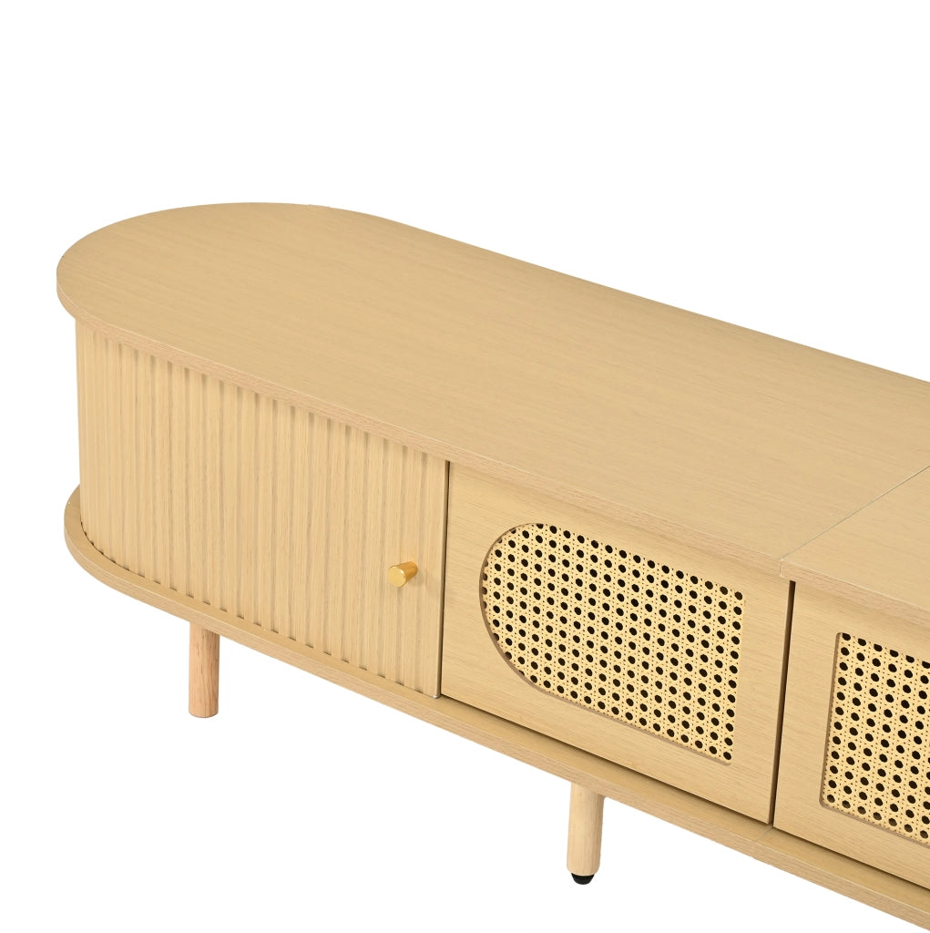 Mobile porta TV in MDF effetto legno naturale 180 x 40 x 40 cm