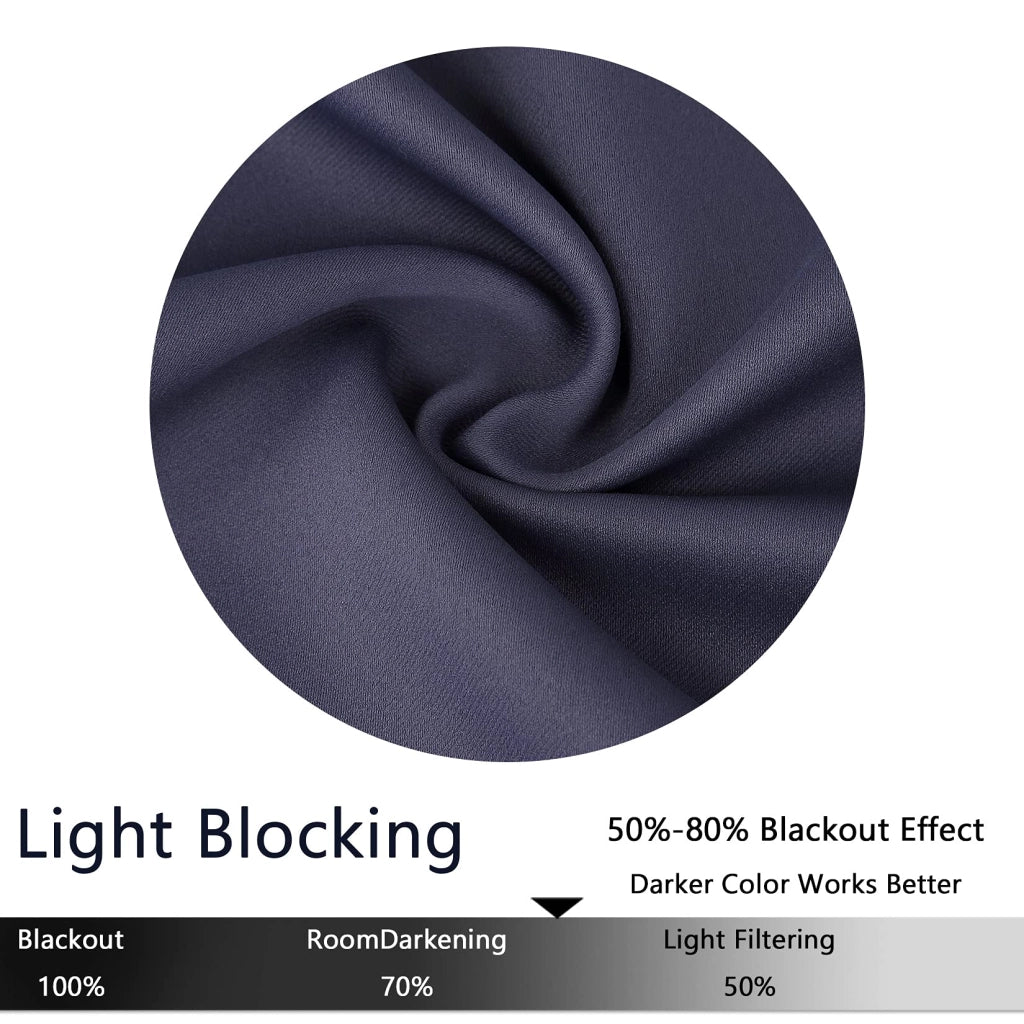 Tende oscuranti corte, set da 2, 114 cm, color grigio scuro