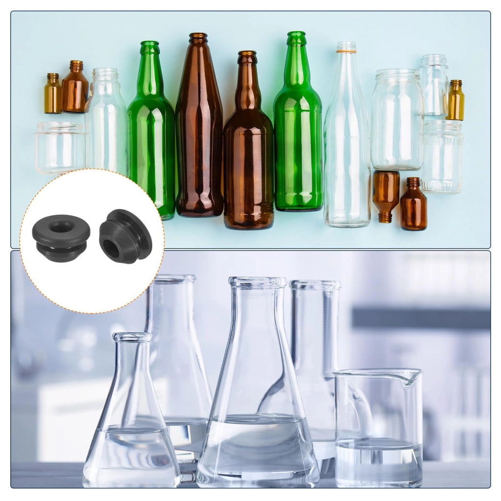 Tappi in silicone per fori da 6,5 a 7 mm, colore nero, confezione da 25 pezzi