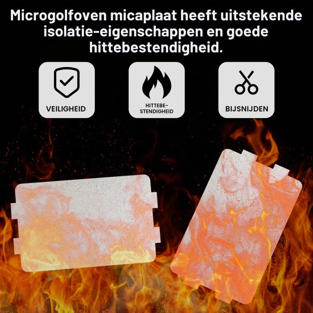 6 piastre in mica, dimensioni 6,5x11,5 cm, per microonde, ricambio